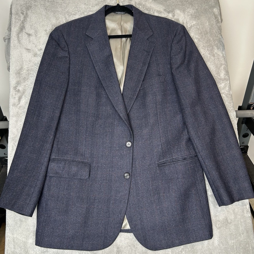 100% Pure Wool USA Made Blazer Suit Jacket Coat Alan Michaels Sz 44-52 Navy Blue